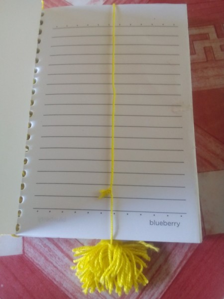 DIY Fur Covered Notebook - the tail can be used to mark a page in the notebook