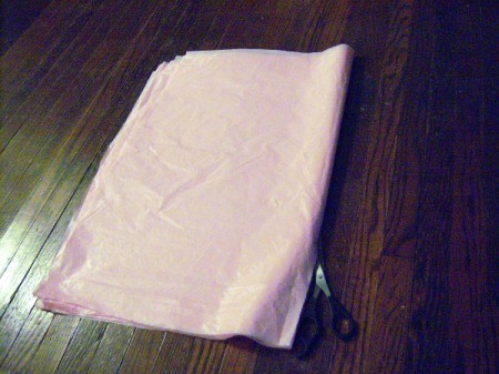 Make Big Showy Flowers from Plastic Tablecloths - cut again