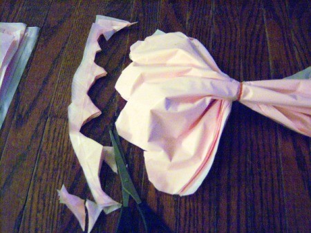 Make Big Showy Flowers from Plastic Tablecloths - cutting edges
