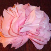 Make Big Showy Flowers from Plastic Tablecloths - pink flower