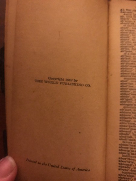 Value of an Old Webster Pocket Dictionary