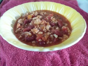 Spicy Pork and Beans in bowl