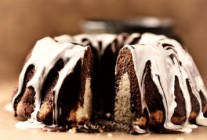 Marbled Chocolate and white Chocolate cake