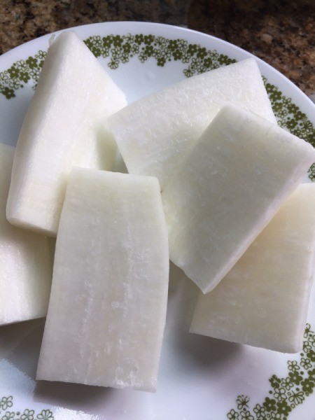 pieced of daikon