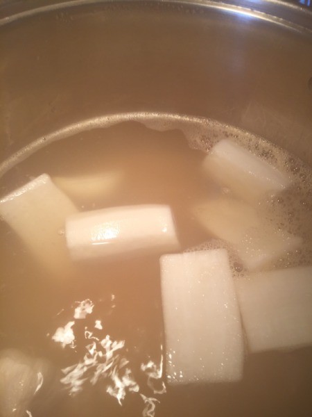 boiling ingredients in pan