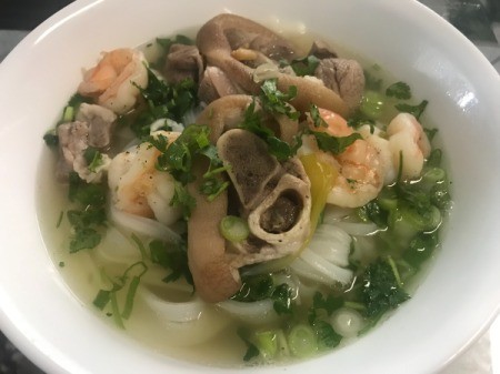 bowl of Noodle Soup with Pork Shank