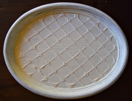 Vintage Mixed Media Framed Roses - painted backing board and paint washed frame assembly