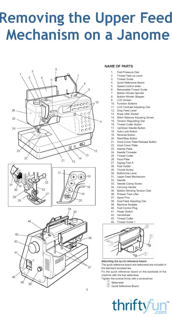 Removing the Upper Feed Mechanism on a Janome? | ThriftyFun