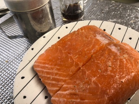 Salmon on plate