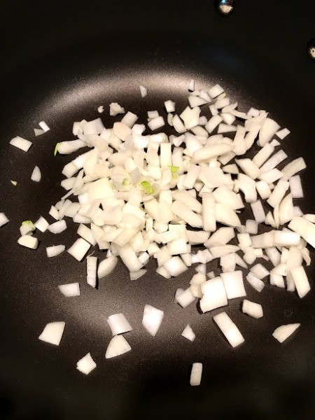 browning chopped onions