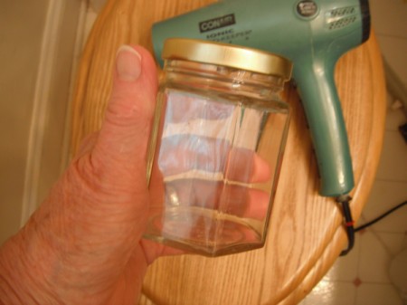 Use Hairdryer for No Residue Label Removal - clean jar