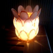 Recycled Candle Night Lamp - lighted jar jar