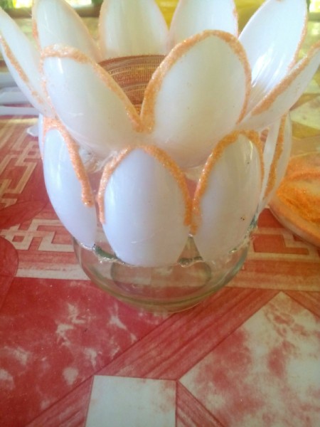 Recycled Candle Night Lamp - second tier of spoons