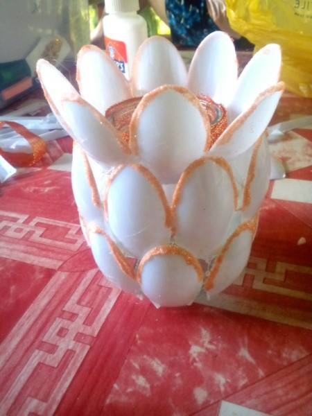 Recycled Candle Night Lamp - third and final layer