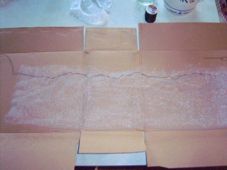 Bridal Dress Flower Vases - loosely sew the top two layers together