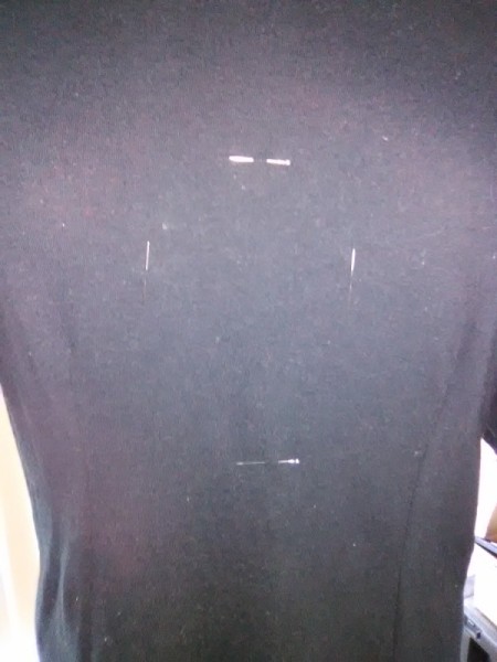 Hand Embroidered Modified T-Shirt - mark area for embroidery