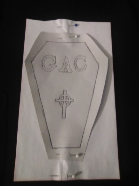 Hand Embroidered Modified T-Shirt - pattern on tracing paper