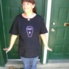 Hand Embroidered Modified T-Shirt - woman wearing the finished shirt