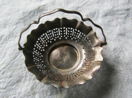 Differentiating Between Silver and Silver Plate - ornate silver handled basket bowl