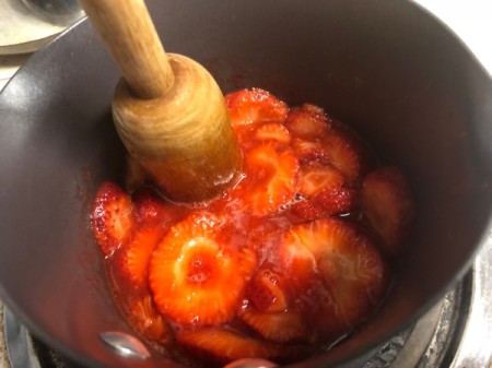 heating strawberry mixture