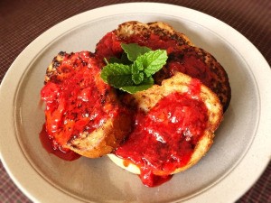 Vegan French Toast with Strawberry Compote