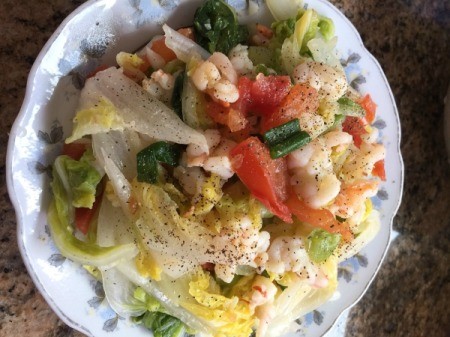 Stir Fry Vegetables with Shrimp on plate