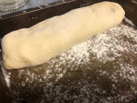 Stromboli on baking pan