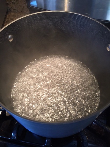 water brought to boil