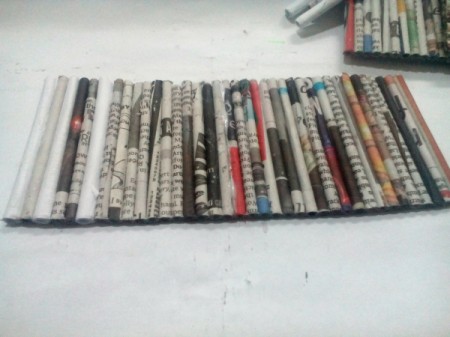 Newspaper Pen Organizer - cut