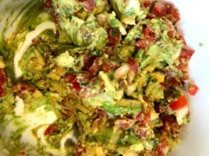 Guacamole mixed in bowl