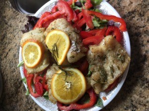 Baked Cod on plate