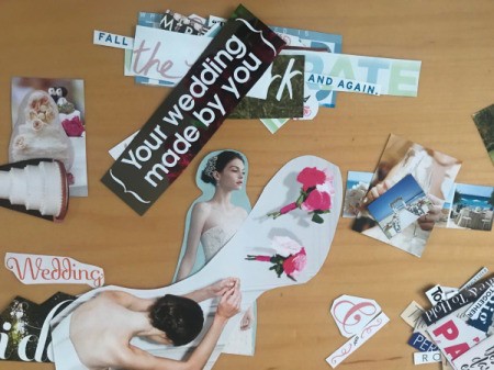 Making a Collage Folder - trimmed clippings