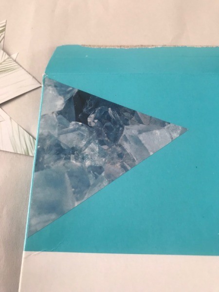 Up-cycled Clipboard - begin glueing them to folder