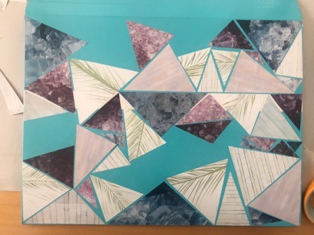 Up-cycled Clipboard - cut smaller triangles as needes