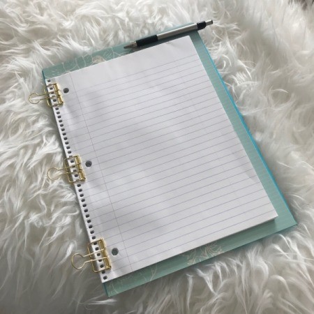 Up-cycled Clipboard - paper clipped to back of folder