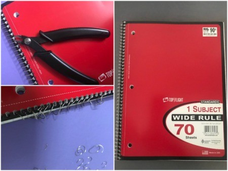 Up-cycled Clipboard - cut wire on spiral notebook