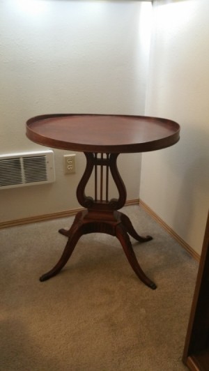Value of a Mersman Lyre Lamp Table - vintage end table