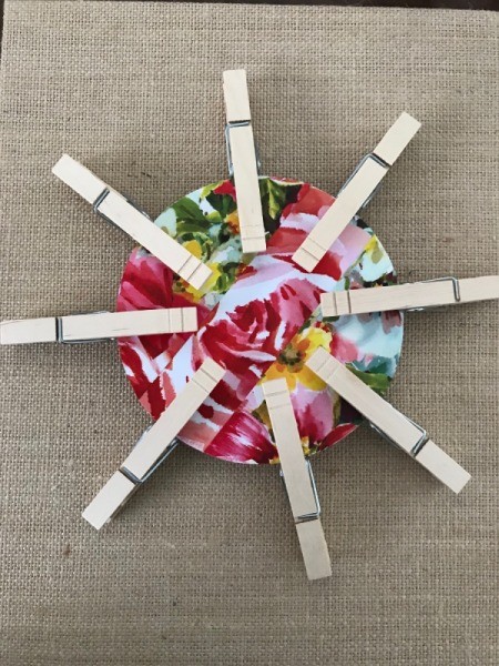 Wall Memo Clothespin Board - view from front