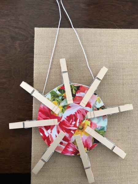 Wall Memo Clothespin Board - twine in place