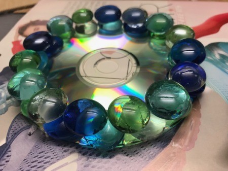Recycled CD Candle Holder - third layer