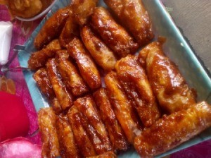 Banana Turon on plate