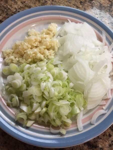 chopped garlic and onions