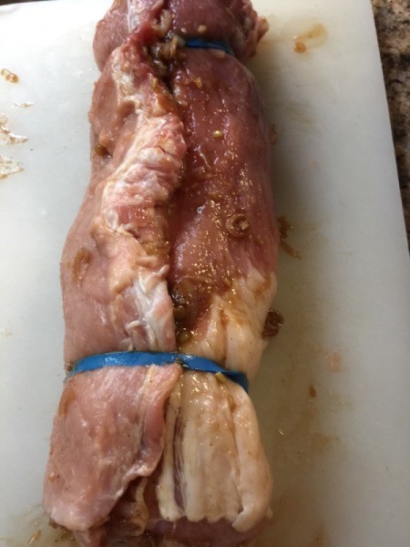Pork Tenderloin rolled with rubberband