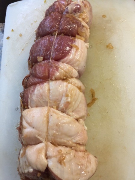 Pork Tenderloin rolled and wrapped with string