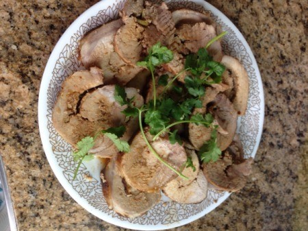 Juicy Pork Tenderloin portion  on plate