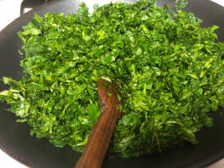 sautéing fresh herbs