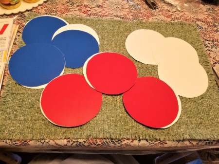 Red. White. and Blue Star Window Decor - circles