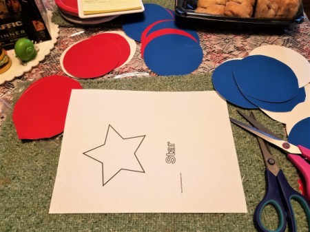 Red, White, and Blue Star Window Decor - star shape