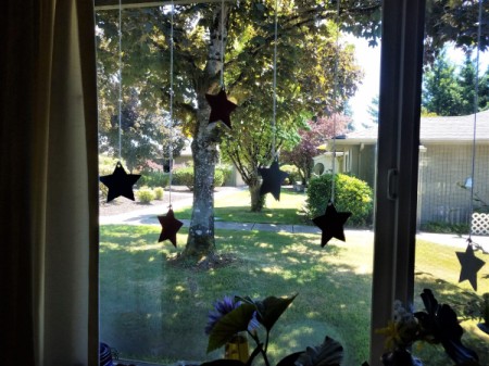 Red, White, and Blue Star Window Decor