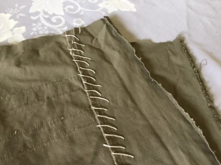 How to Turn Pants Into Shorts and a Bag - you now have two large squares of fabric for the bag